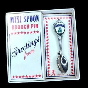 Stainless Steel Silver Souvenir Mid-Century Modern Mini‎ Spoon 2.8 in